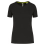 Gerecycled damessport-T-shirt met ronde hals Black XXL