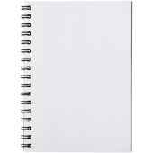Desk-Mate® spiral A6 notesbog PP omslag - Hvid/Ensfarvet sort - 50 pages