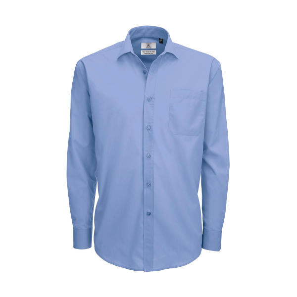 Smart LSL/men Poplin Shirt - Business Blue