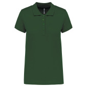 Piqué-damespolo korte mouwen Forest Green XS