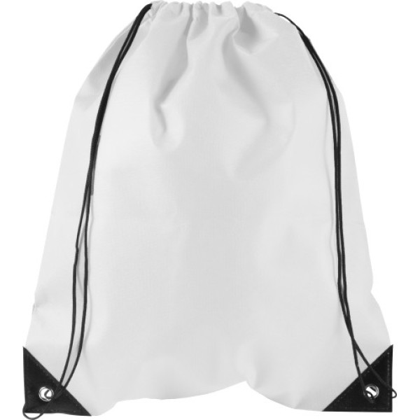 Nonwoven (80 gr/m²) drawstring backpack Nathalie white