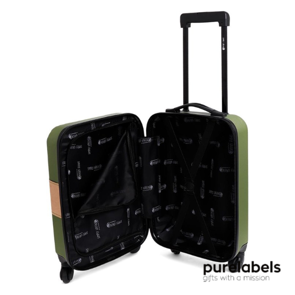 Handbagage koffer duurzaam - stijlvolle trolley rpet | groen