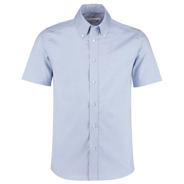 Premium Short Sleeve Tailored Oxford Shirt, Light Blue, 18, Kustom Kit
