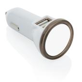 Dubbele USB autolader, grijs Dubbele USB autolader, grijs