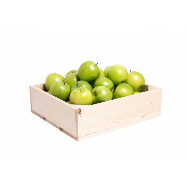 Fruitkist klein incl. 25 appels met witte bedrukking