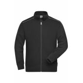 Men's Workwear Sweat-Jacket - SOLID - - black - 6XL