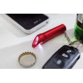 Aluminium LED-zaklamp/ flesopener TASK - rood