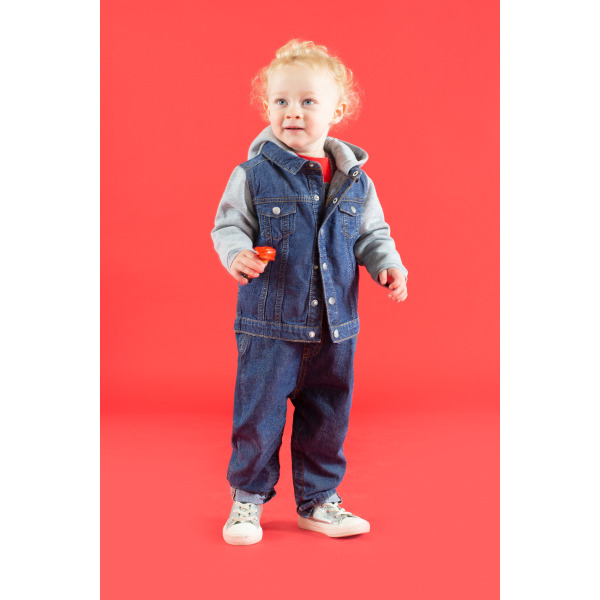 Jeansjasje met capuchon voor kinderen Blue / Heather Grey 6/12M