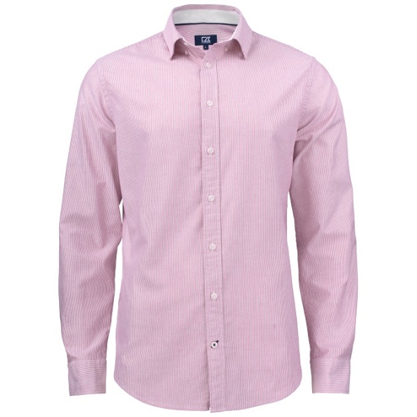Cutter & Buck Belfair oxford shirt heren burgundy/wit 4xl