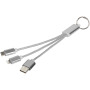 Metal 3-in-1 charging cable with keychain - Silver