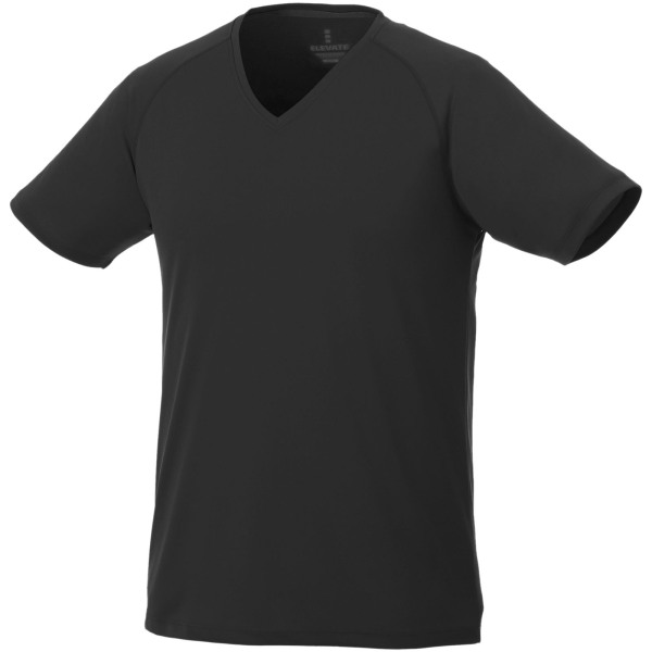 Amery short sleeve men's cool fit v-neck t-shirt - Solid black - 3XL
