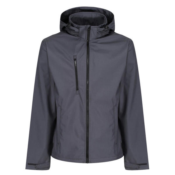 Venturer 3-Layer Hooded Softshell Jacket - Seal Grey/Black - 2XL