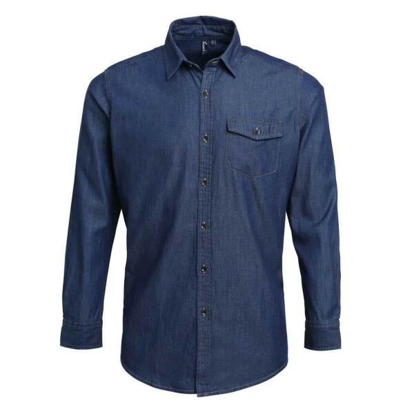 Jeans Stitch Denim Shirt, Indigo Denim, XS, Premier