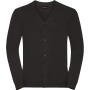 Men's V-Neck Knitted Cardigan Charcoal Marl 3XL