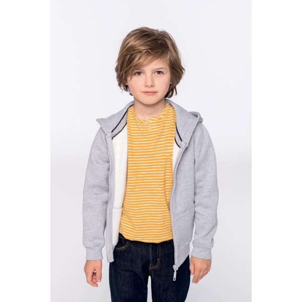 Kinder hooded sweater met rits Oxford Grey 6/8 ans