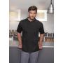 BJM 3 Short-Sleeve Throw-Over Chef Shirt Basic - black - 2XL