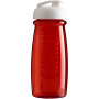 H2O Active® Pulse 600 ml sportfles en infuser met flipcapdeksel - Transparant rood/Wit
