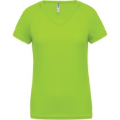 Dames sport-t-shirt V-hals Lime XXL