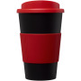 Americano® 350 ml insulated tumbler with grip - Solid black/Red