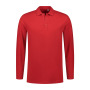 L&S Polo Basic Cot/Elast LS for him red S