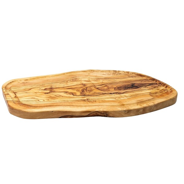 Plank met sapgeul ovaal olijfhout 40-45x20 cm