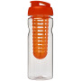 H2O Active® Base Tritan™ 650 ml sportfles en infuser met flipcapdeksel - Transparant/Oranje