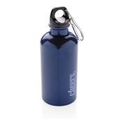 Aluminum sportfles met karabijnhaak, blauw