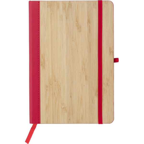 PU en bamboe notitieboek Dorita rood
