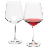 VS WANAKA set van 2 elegante Bohemia Crystal rode wijn glazen 250 ml. transparant