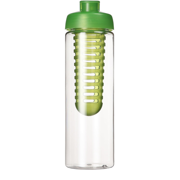 H2O Active® Vibe 850 ml drinkfles en infuser met kanteldeksel - Transparant/Lime