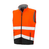 Printable Safety Softshell Gilet - Fluorescent Orange/Black