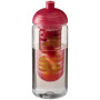 H2O Active® Octave Tritan™ 600 ml bidon en infuser met koepeldeksel - Transparant/Roze