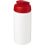 Baseline® Plus grip 500 ml sportfles met flipcapdeksel - Wit/Rood