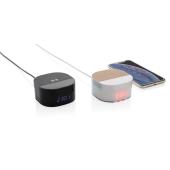 Aria 5W draadloze oplader met digitale klok, wit