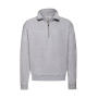 Classic Zip Neck Sweat - Heather Grey - 2XL