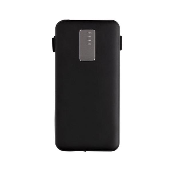 10.000 mAh powerbank with integrated cable, black