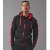 AWDis Contrast Sports Polyester Zoodie, Fire Red/Jet Black, 3XL, Just Hoods