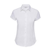 Fitted Short Sleeve Blouse - White - XS