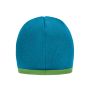 MB7584 Beanie with Contrasting Border turquoise/lime one size