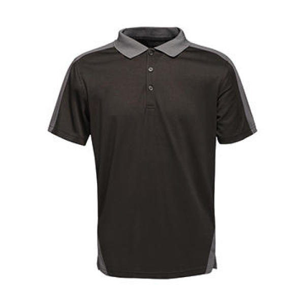 Contrast Coolweave Polo - Black/Seal Grey