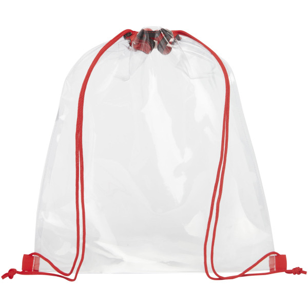 Lancaster transparent drawstring backpack 5L - Red/Transparent clear