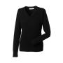 Ladies’ V-Neck Knitted Pullover - Black - L