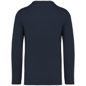 Ecologisch verwassen uniseks T-shirt lange mouwen Washed Navy Blue XS
