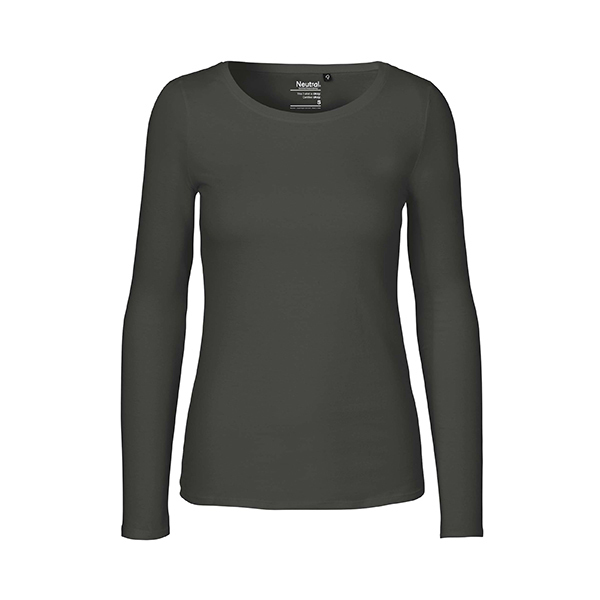 Neutral ladies long sleeve shirt-Charcoal-XL