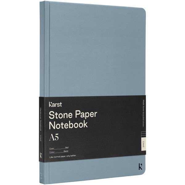 Karst® A5 stone paper hardcover notebook - lined - Light blue