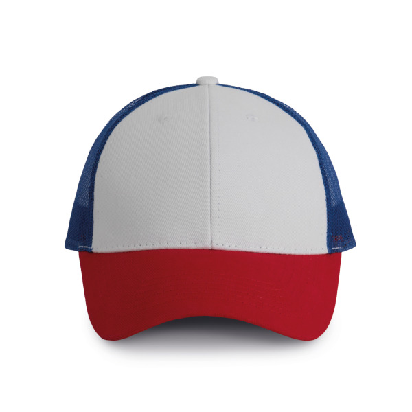 6-Panel-Trucker-Kappe White / Red / Royal Blue One Size