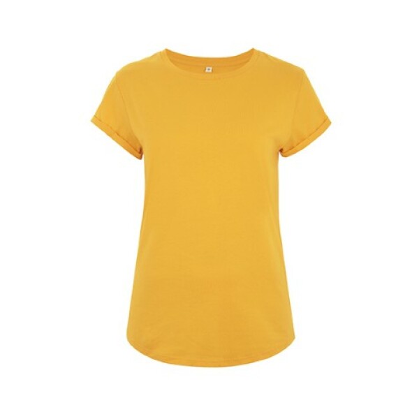 WOMEN'S ROLLED SLEEVE T-SHIRT Gold L