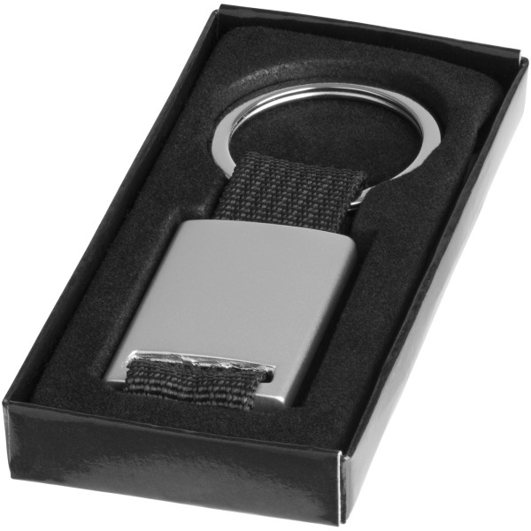 Alvaro webbing keychain - Solid black/Silver