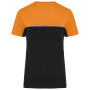 Ecologisch tweekleurig uniseks T-shirt met korte mouwen Black / Orange XXL