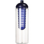 H2O Active® Vibe 850 ml drinkfles en infuser met koepeldeksel - Transparant/Blauw